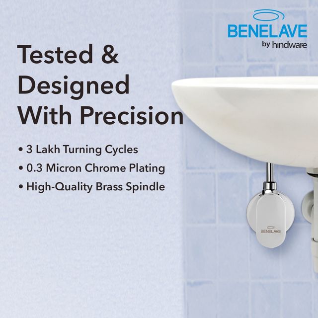 Benelave By Hindware Volga Angle Valve For Bathroom & Kitchen | Brass With Chrome Finish