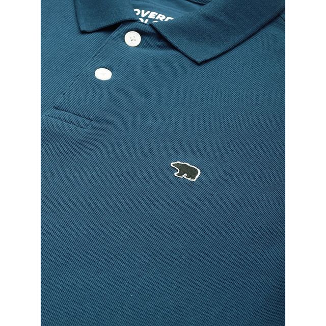 The Bear House Men Slim Fit Solid Polo T-shirt - Methyl | Blue | S
