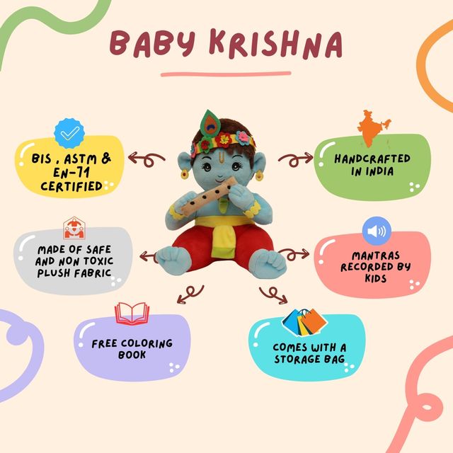 Panda's Box Mantra Chanting Baby Krishna | Medium - 30 cm
