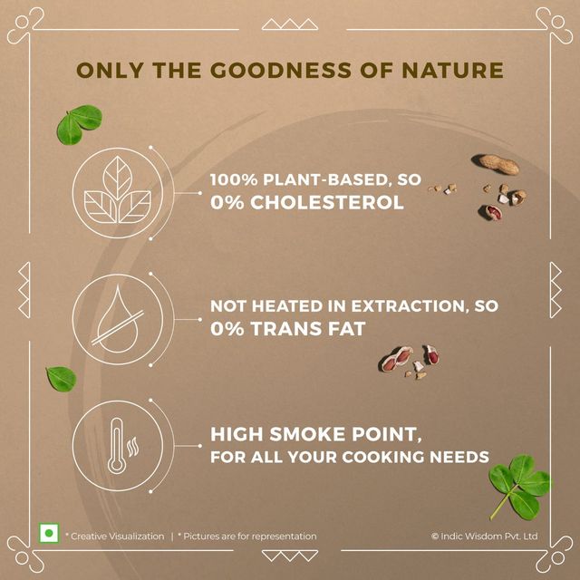 Indic Wisdom Wood Pressed Groundnut Oil | Cold Pressed - Extracted on Wooden Churner