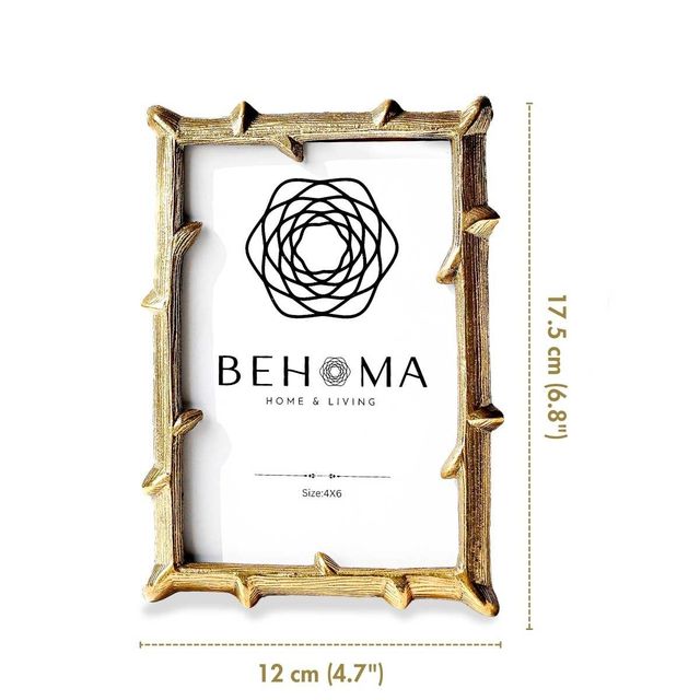 Behoma Metal Twig Frame - Gold | Decorative Frame