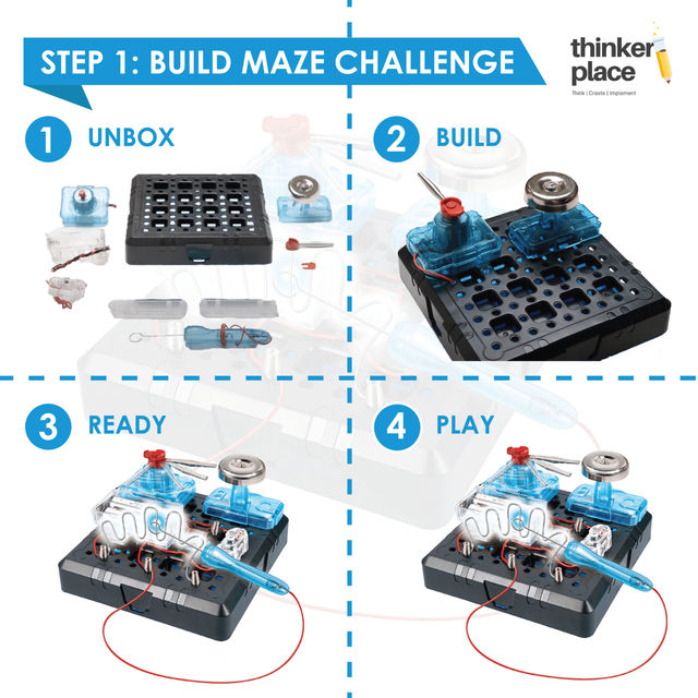 ThinkerPlace DIY Electric Maze Kit | Learn Conductivity with Electric Maze Challenge (Age 8+)
