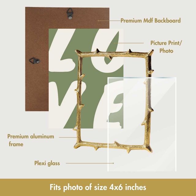 Behoma Metal Twig Frame - Gold | Decorative Frame