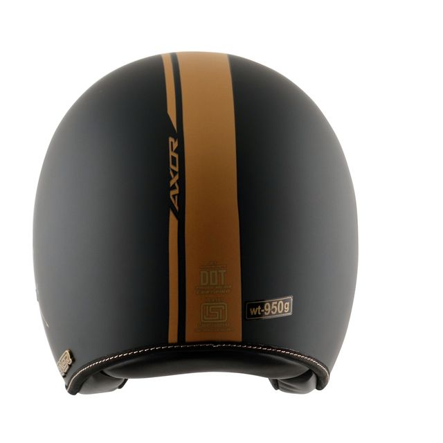 Axor Retro Jet Euro Globe Isi Ece And Dot Certified Open Face Helmet - Dull Black Helmet - XL