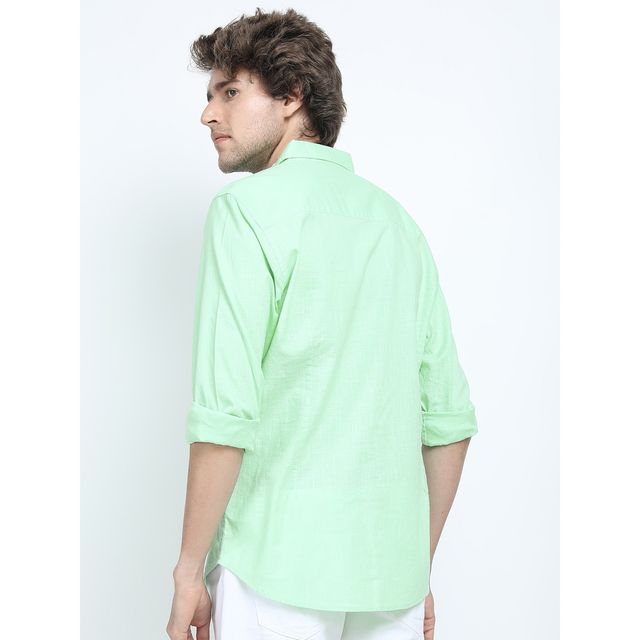 Ketch Men Solid Slim Fit Cotton Casual Shirt | Green | M