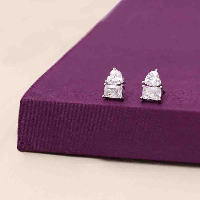 Kai Jewel Silver Heart Stud Earrings