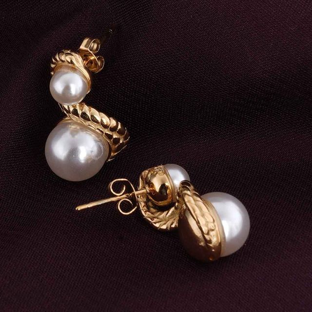 Palmonas Enchantress Pearl Stud Earrings For Womens | Waterproof And Anti-Tarnish