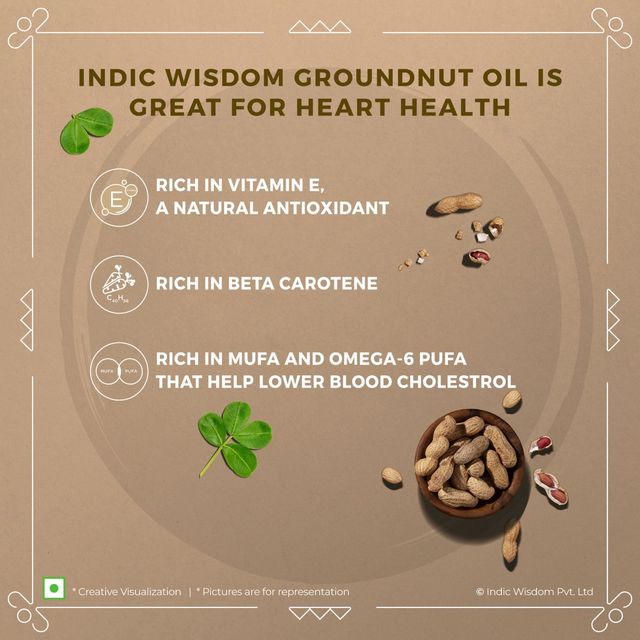 Indic Wisdom Wood Pressed Groundnut Oil | Cold Pressed - Extracted on Wooden Churner