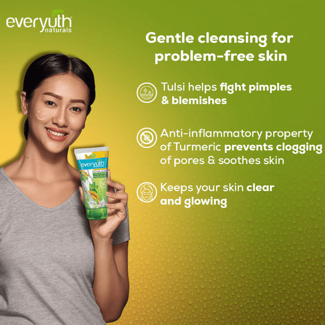 Everyuth Naturals Tulsi Turmeric Face Wash - Anti Acne, Anti Marks 150 g X 2 Combo