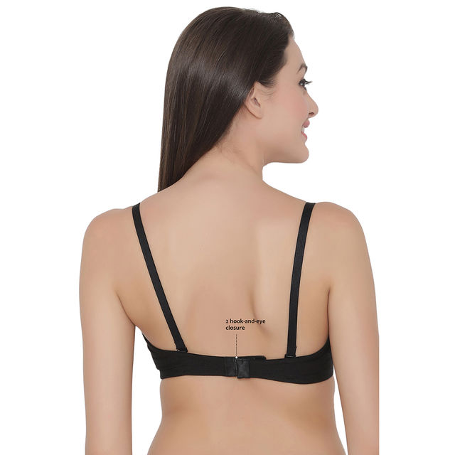 Clovia Women Padded Underwired Full Cup Multiway Strapless T-Shirt Bra - Cotton | Black | 34C