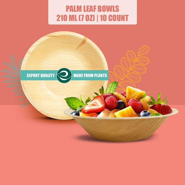 Eco Soul 200 ml Round | 10 Count | Palm Leaf Bowl