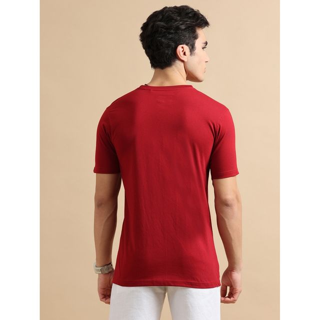 Bushirt Men's Solid T-shirt | Maroon - S