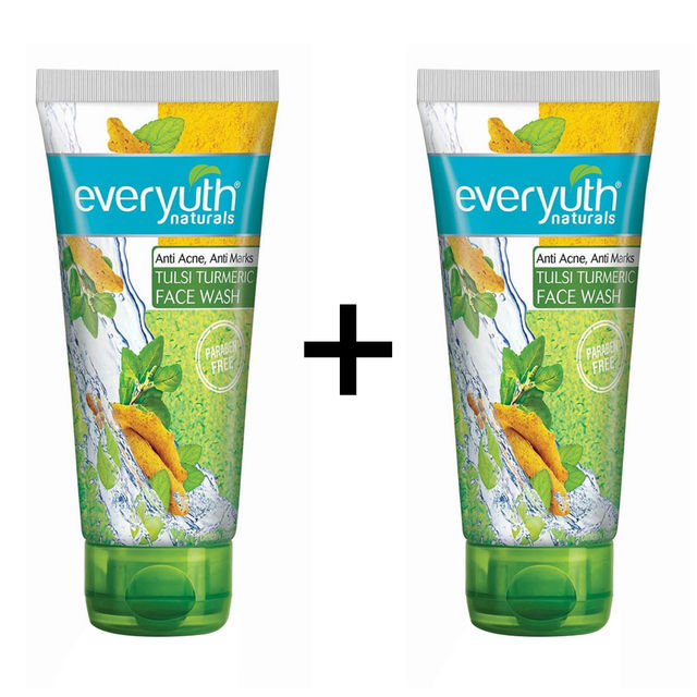 Everyuth Naturals Tulsi Turmeric Face Wash - Anti Acne, Anti Marks 150 g X 2 Combo