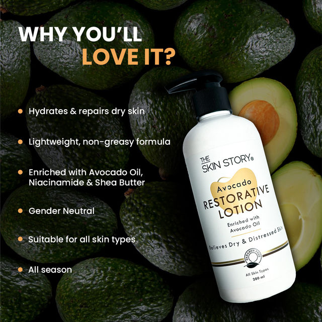 The Skin Story Avocado Body Lotion Deep Moisturization For Soft Supple Bright Skin With Niacinamide