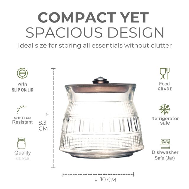 Yera 2 pcs Jars Set With Steel Lids Handi Style