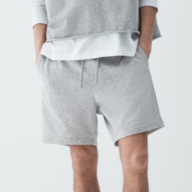 EQL Men's Pure Cotton Shorts | Light Grey Melange - L