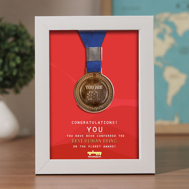 Oye Happy Best Human | Medal Frame for Mother's Day