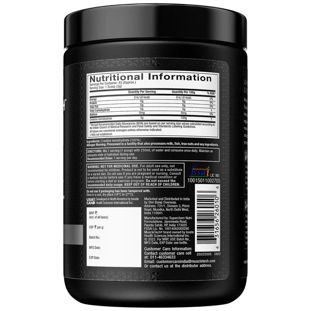 Muscletech Platinum 100% Creatine Powder - Increase Muscle Power Boost Strength