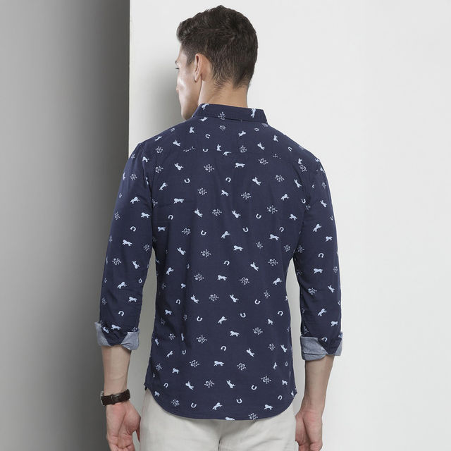 The Indian Garage Co Men's Regular Fit Animal Print Casual Shirt