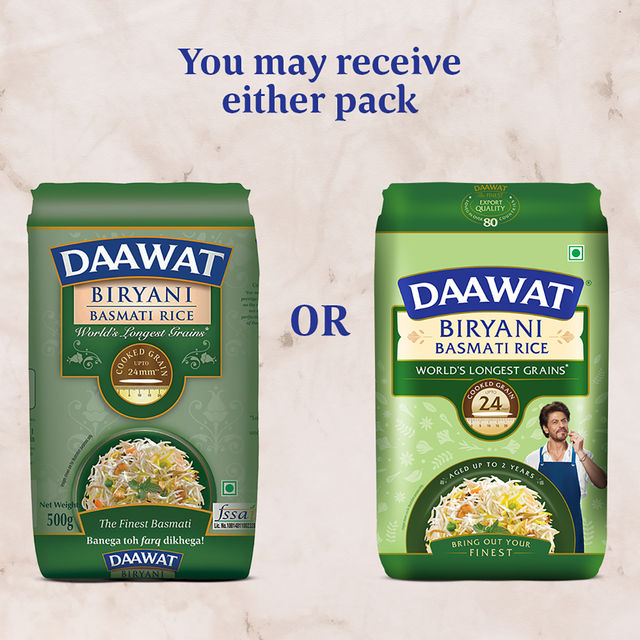 Daawat Biryani Rice | Long Grain (500g) & Milky Mist High Protein Paneer (200g) Combo