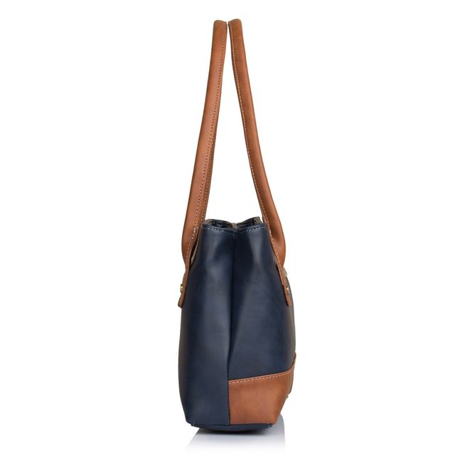 Fostelo Women's Vegan Leather Zara Handbags Shoulder Hobo Bag Ladies Purse | Blue | Medium