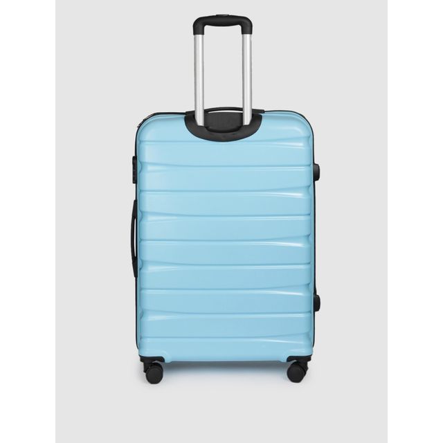 Teakwood Textured Polycarbonate 95.5 L Retractable Trolley Bag | Blue - L