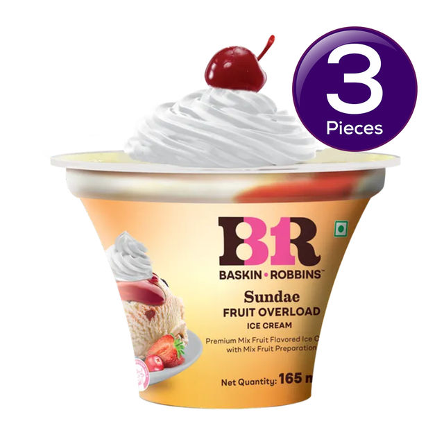 Baskin Robbins Fruit Overload Sundae Ice Cream Cup 165 ml Combo
