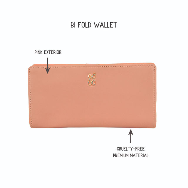 Baggit Women's Anad 2 Fold Wallets | Rose