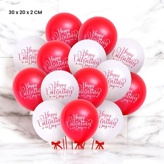 Party Propz Happy Valentine Printed Balloon Combo - Pack Of 20