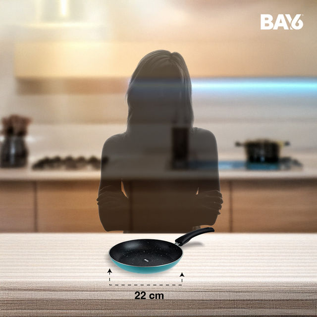 BAY6 Nonstick Induction Bottom Fry Pan (3mm) 22 cm -Teal