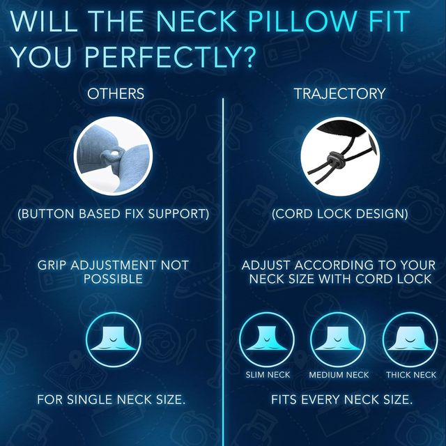 Trajectory Unisex Solid Polyester Neck Pillow | Black - One Size