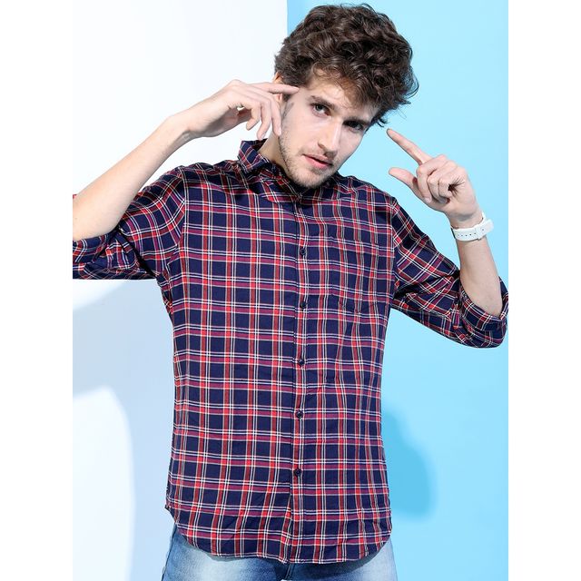 Ketch Men Slim Fit Tartan Checked Casual Shirt | Multicolor | S