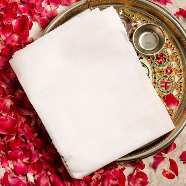 Divine Vibes Pooja Cloth 1.25 Meter - White