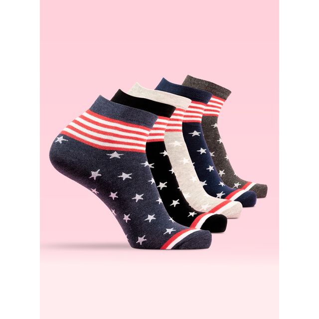 Lux Mozze Men's Block Print Cotton Socks | Assorted - Free Size