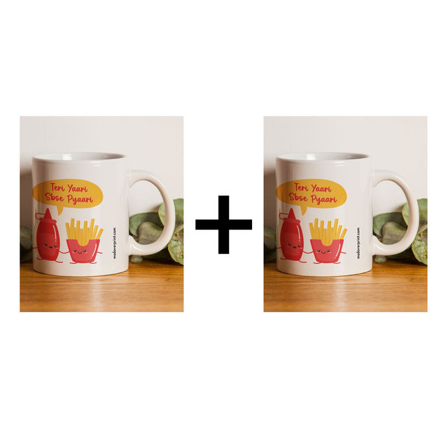 Mad Over Print Teri Yaari Mug 1 pc X 2 Combo