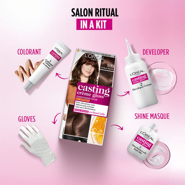 L'Oreal Paris Casting Creme Gloss Hair Color, Medium Brown 500