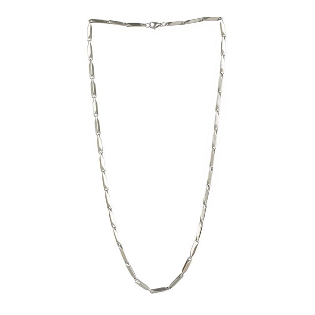 Priyaasi Twisted Cuboids Silver-Plated Link Chain For Men (Bd-Ch-10009)