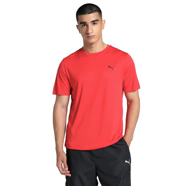 Puma Men's ESS Active Logo T-shirt | Red | S