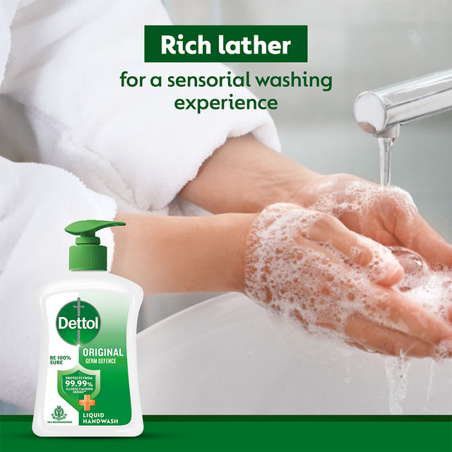 Dettol Original Hand Wash Pump With Free Handwash Refill | 99.99% Germ Protection