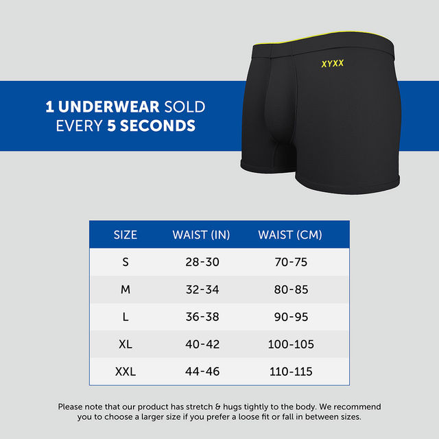 XYXX Uno IntelliSoft Micro Modal Solid Trunk | Men's Innerwear | Pack of 2 |Grey + Black- XL
