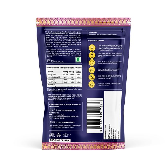 VS Mani & Co. Arabica and Robusta Filter Coffee