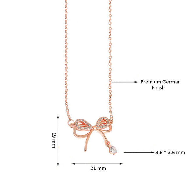 Designs & You Rose Gold Plated American Diamond Studded Infinity Shape Korean Pendant | 1 pack
