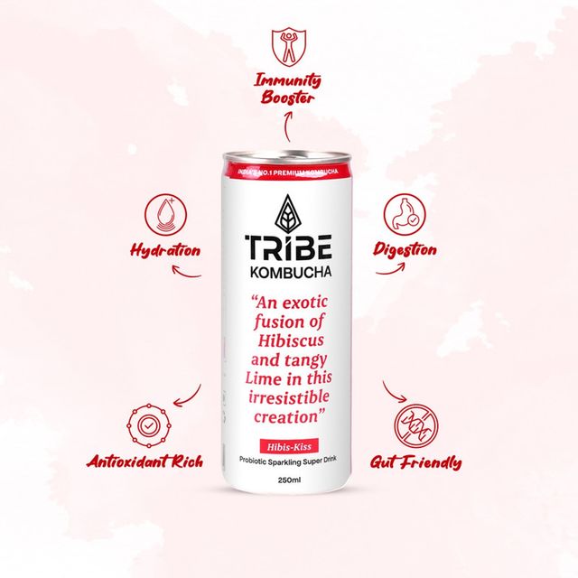 Tribe Naturally Sparkling Probiotic Green Tea With Herbs & Spices Kombucha () & Tribe Naturally Sparkling Probiotic Herbal Green Tea With Hibiscus & Lemon Kombucha () Combo