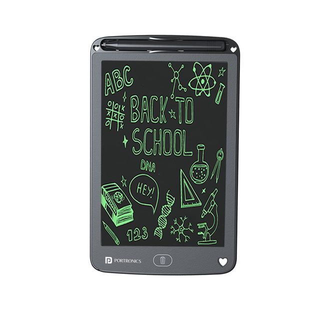 Portronics Ruffpad 12E Re-Writable Writing Pad- Black