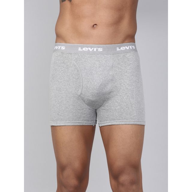 Levi's Innerwear Men's Solid Combed Cotton Boxer Brief | Light Grey Melange - L