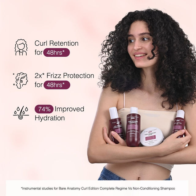 Bare Anatomy Curl Defining Shampoo | Curl Retention & 2X Frizz Protection For 48 Hours