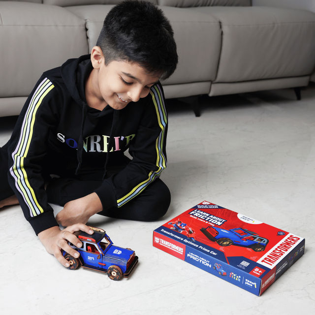 ThinkerPlace Transformers Optimus Prime Car Kit | Build, Learn & Play with Pull-Back Car (Age 8+)