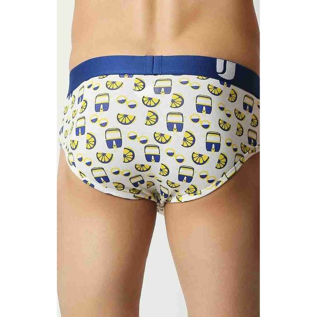 Buy Underjeans by Spykar Mens Premium White and Dark Blue brief