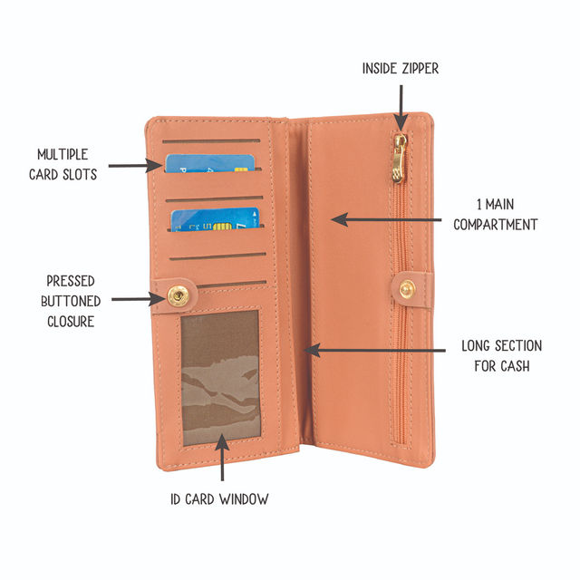 Baggit Women's Anad 2 Fold Wallets | Rose
