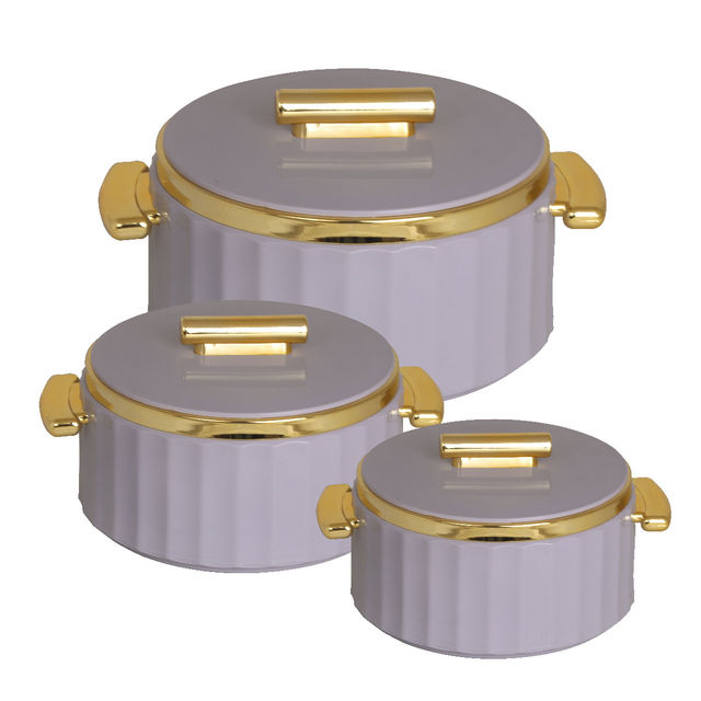 Selvel Camry Insulated Casserole | (1700ml, 1200ml, 600ml) | Keeps Food Hot |Lid Grey